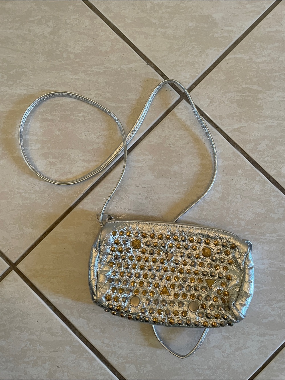 Silver Studded Crossbody Bag - Women - Picture 15 of 15
